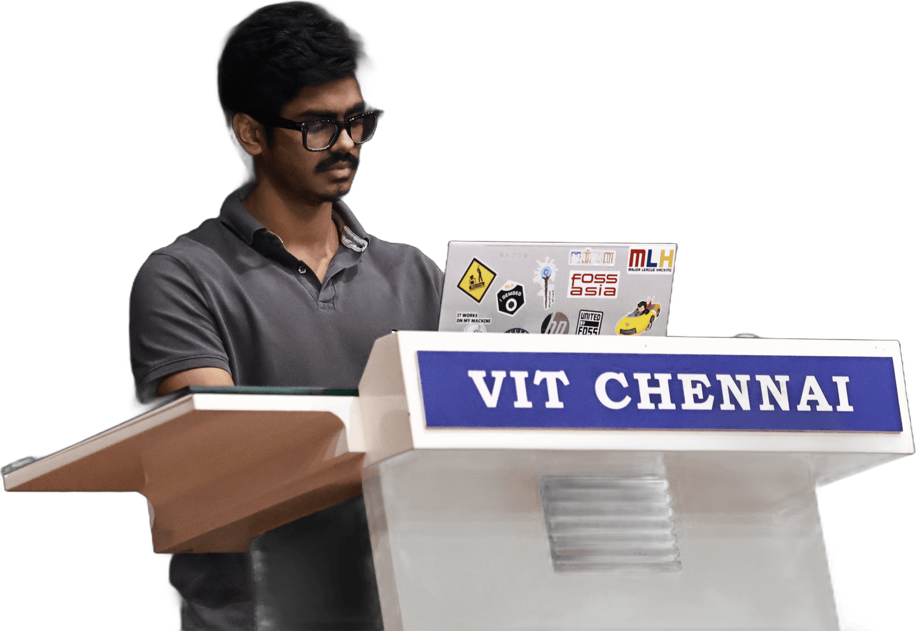 Prazwal Ratti speaking at a Web3 workshop at VIT Chennai